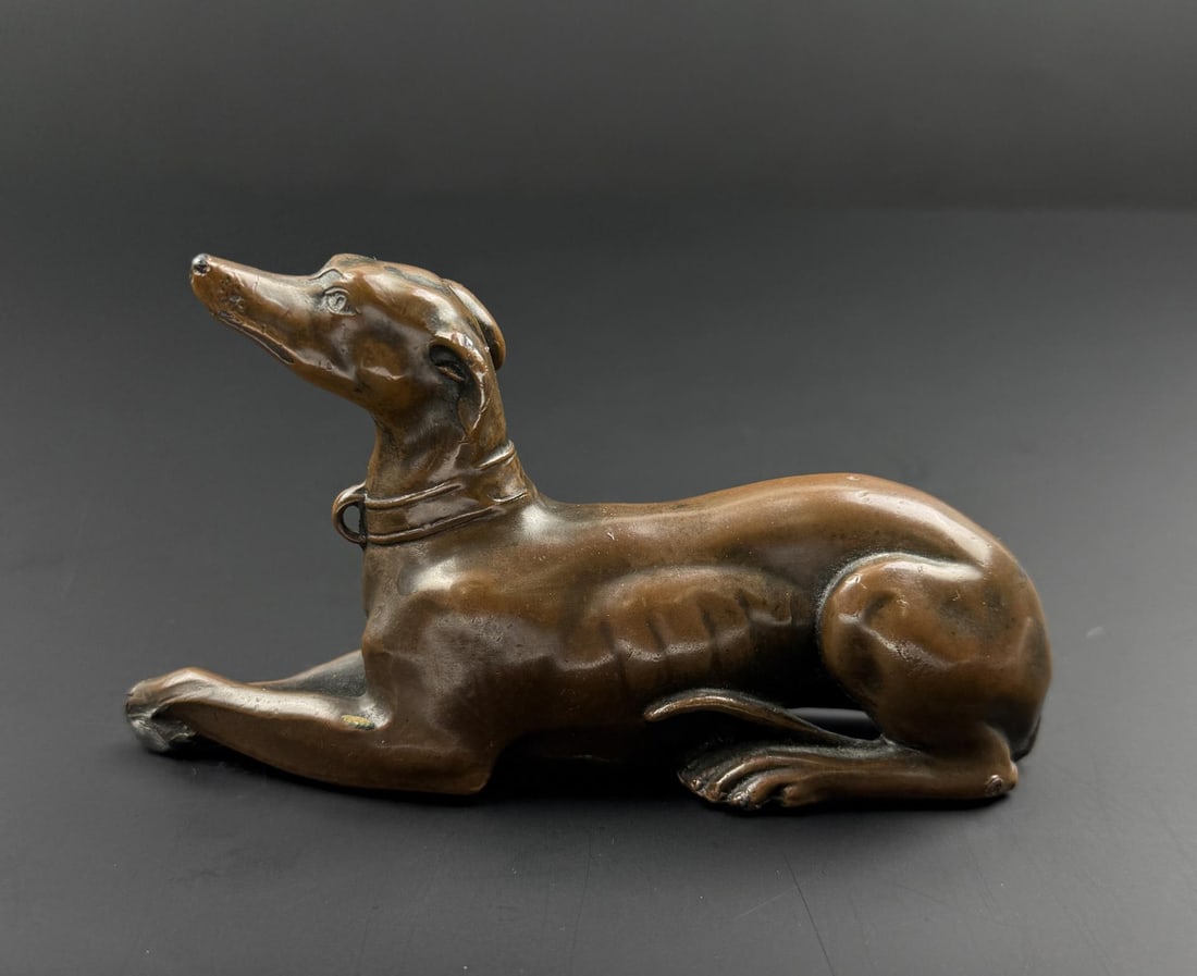 Jennings Brothers Whippet Greyhound Paperweight: 4 5/8" by 2 1/2" by 1 1/8"