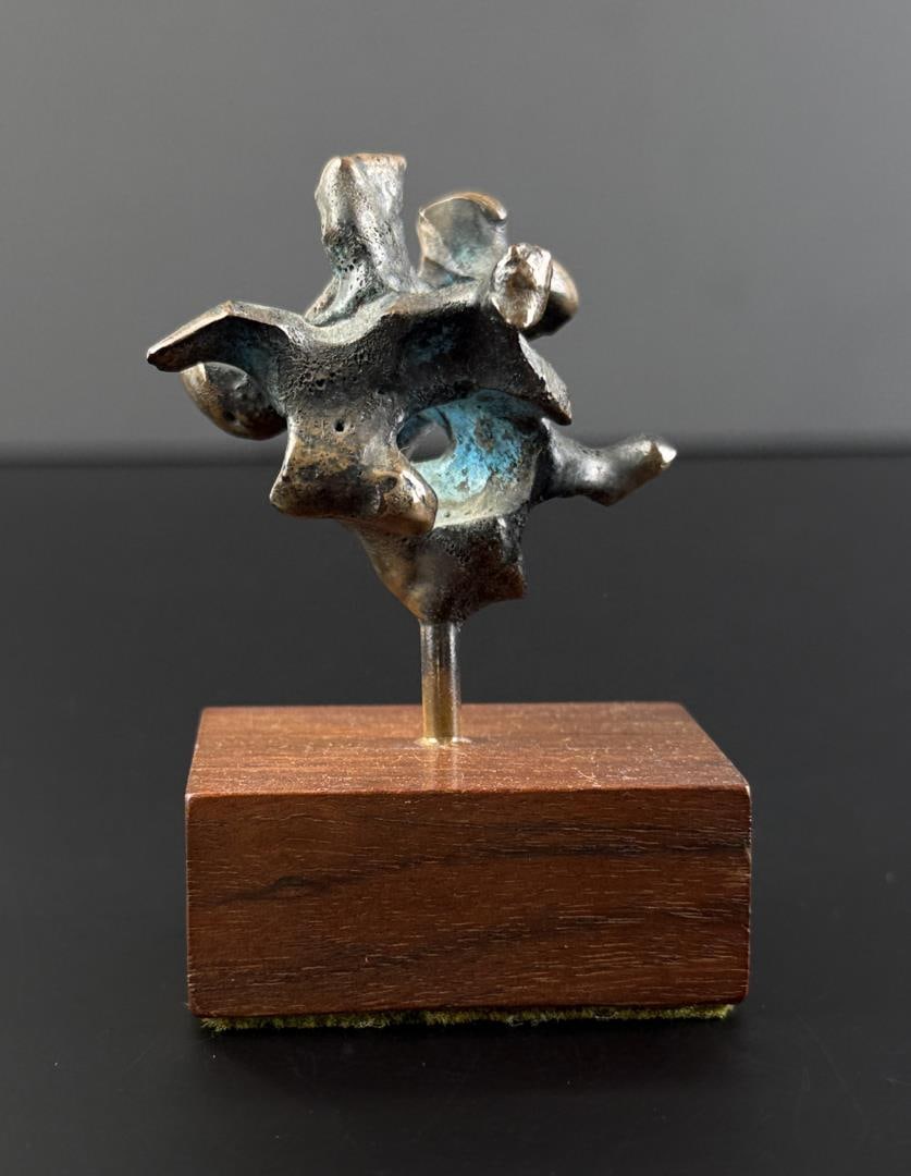 Mid Century Brutalist Bronze: 2 7/8" by 2" by 1 7/8"