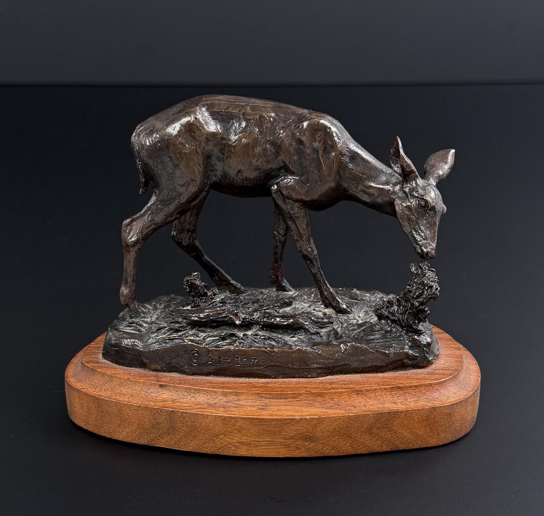 AJ Jack Richardson Deer Bronze: 5 3/4" by 4 1/8" by 3 1/2".