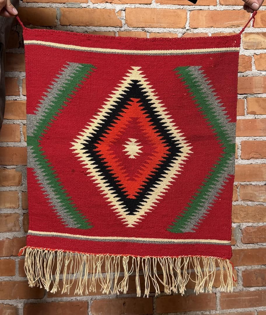 Navajo Indian Germantown Blanket Rug: 20" by 20"