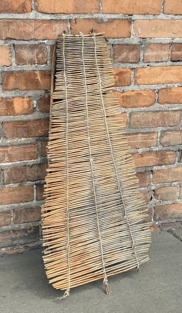 Ancient Pre Contact Plains Indian Tipi Backrest: 31 1/2" by 15 1/4" by 2 1/4". Pre Contact Period. Exceptionally Rare. Provenance: The Estate of Tribal Doctor Robert Waldemar Putsch, III