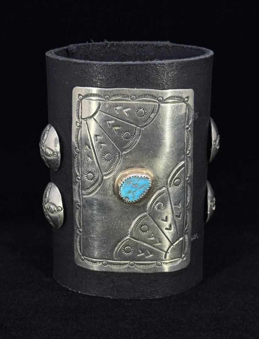 Navajo Sterling Turquoise Ketoh Bow Guard (1 of 6)