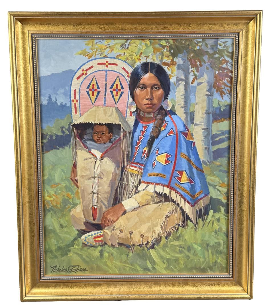 Nicholas Firfires Blackfoot Mother Painting (1 of 5)