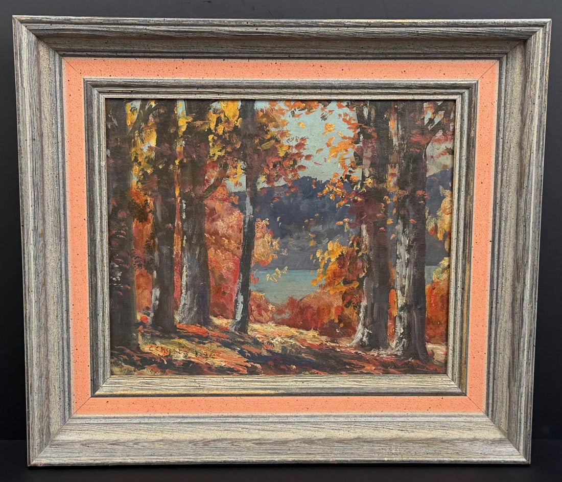 Clarkson Dye Lake Tahoe California Painting: Title is Lake Tahoe. 9" by 11". 14" by 16" framed. Oil on Board. Clarkson Dye. 1869 San Francisco, California - 1955 Los Gatos, California. Known for: Street-landscape, interior. Born in San Francisco