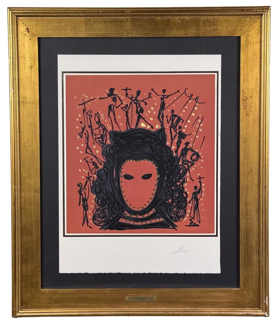 Salvador Dali The Watcher Lithograph: 30 1/2" by 36" framed. 296 of 350. Simon Weintraub Publisher.