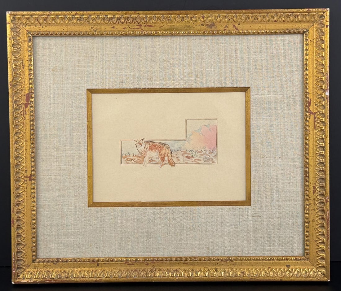 Olaf Carl Seltzer Coyote Watercolor Painting (1 of 5)