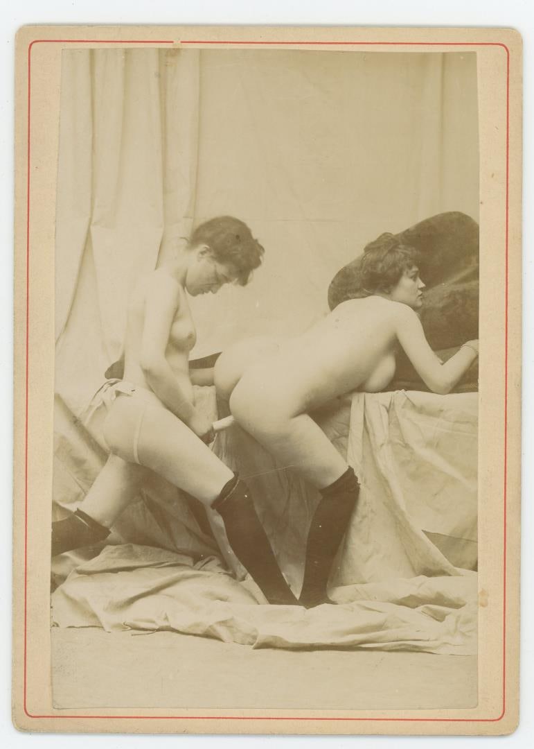 Early French Lesbians Prostitutes Having Sex Photo: Extremely Rare Early Gay Interest Sexual Photography. Likely both prostitutes. Believed to be French in Origin. 5" by 7".