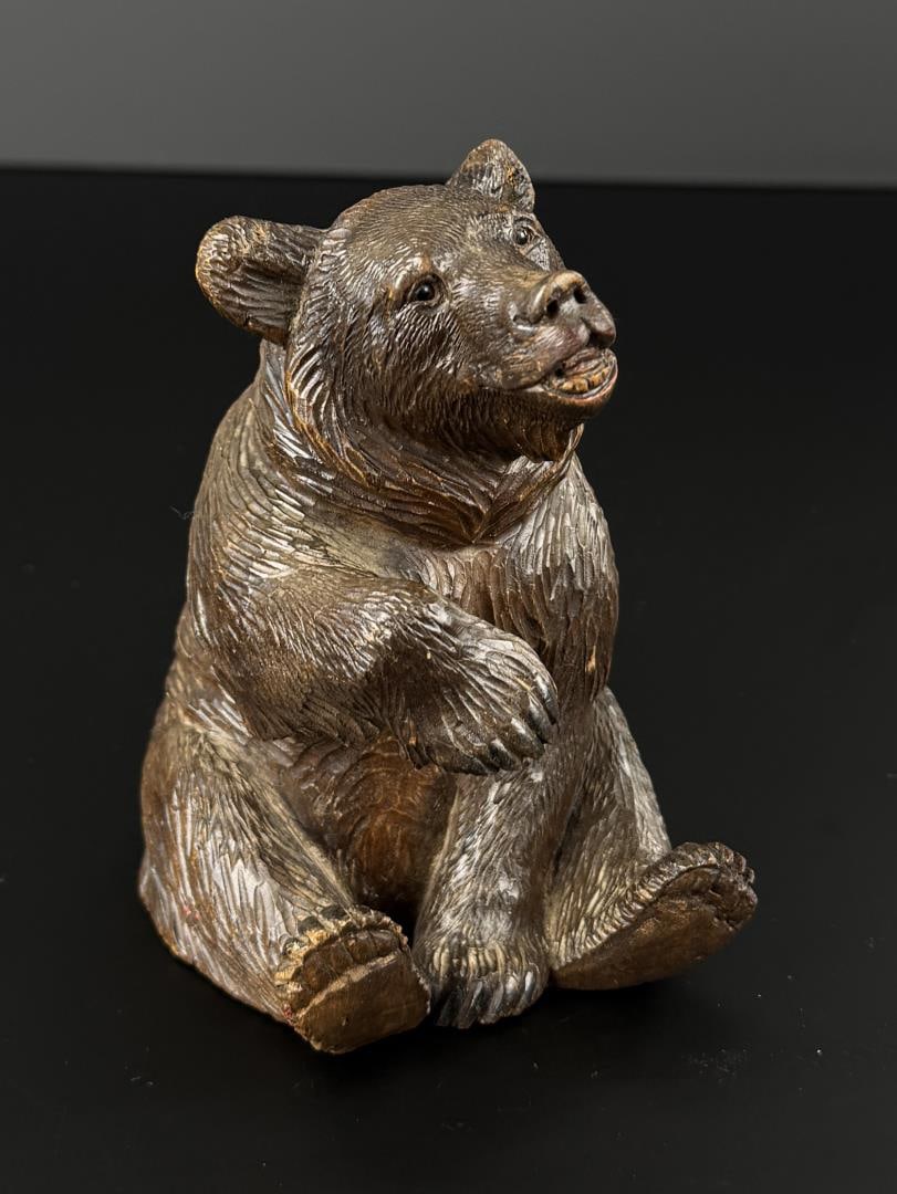 Black Forest Carved Wood Bear Pen Holder (1 of 5)