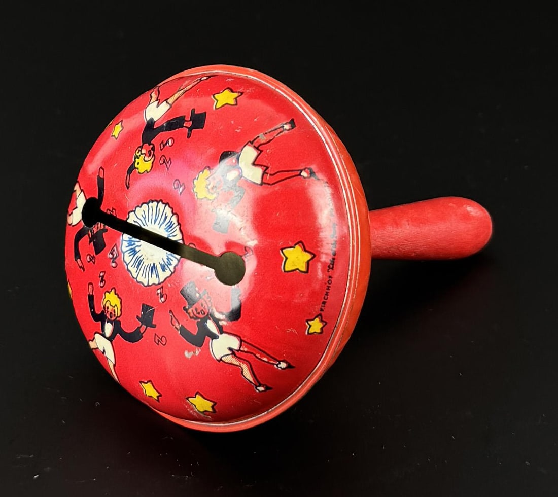 Kirchhof Chorus Line Girls Tin Litho Noisemaker: 4 1/4" by 2 7/8" by 2 7/8".