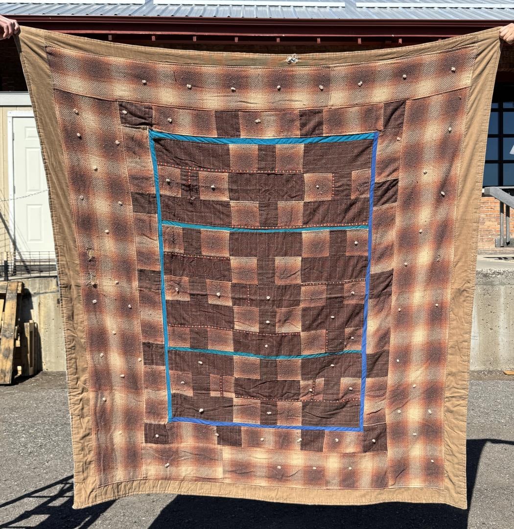 1940s Patchwork Harvest Quilt: 73 1/2" by 83 1/2"