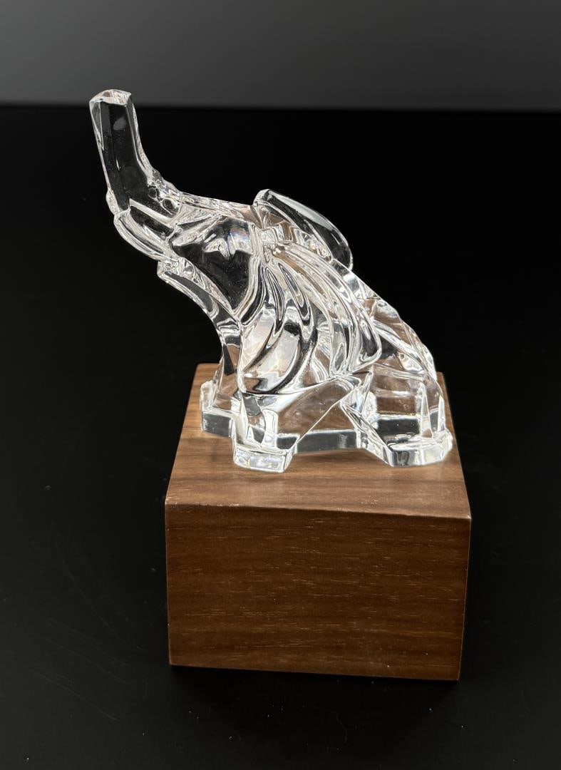 Kristalcolor Crystal Elephant Paperweight: 3 3/4" by 3 1/2" by 1 7/8"