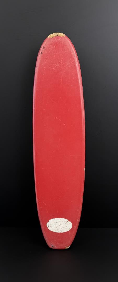 1970s Makaha Wood Skateboard: 7 1/8" by 28 3/4".
