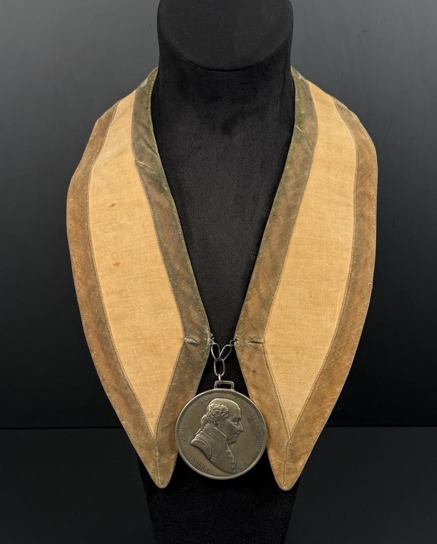 Montana Indian Peace Medal Sash John Quincy Adams: Peace medal appears to be a reproduction. 17 5/8" long