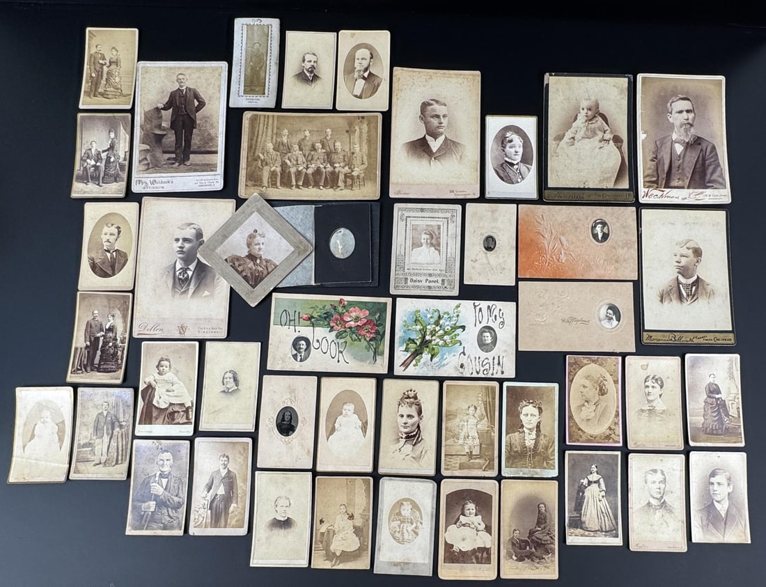 Collection of CDV and Cabinet Photos: 45 total. Nice grouping. Includes CDV's and cabinet photos.