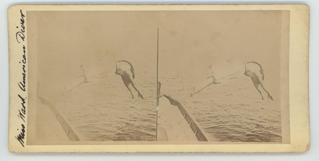 Miss Ward Greatest Lady Diver Stereoview: Nice example.