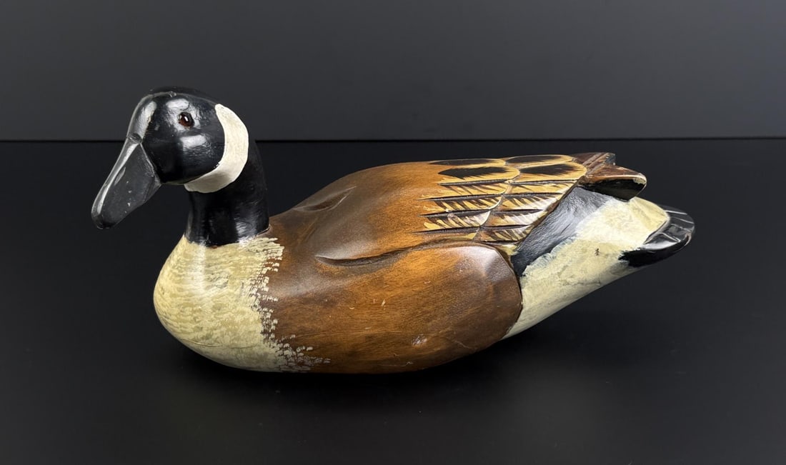 Carved Wood Goose Decoy (1 of 4)
