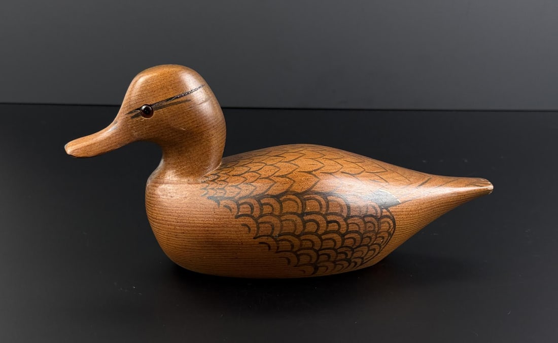 1982 Big Sky Carvers Wood Mallard Duck Decoy: 11 1/2" by 5 1/4" by 4 1/4".