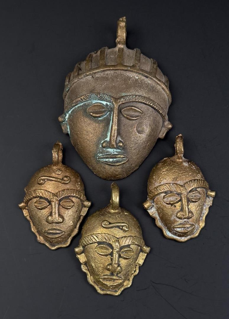 Akan Baule African Bronze Mask Pendants (1 of 4)