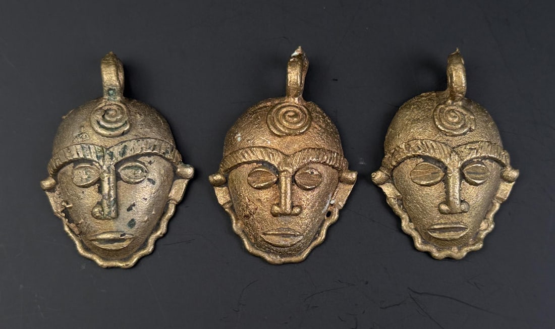 Akan Baule African Bronze Mask Pendants (1 of 4)