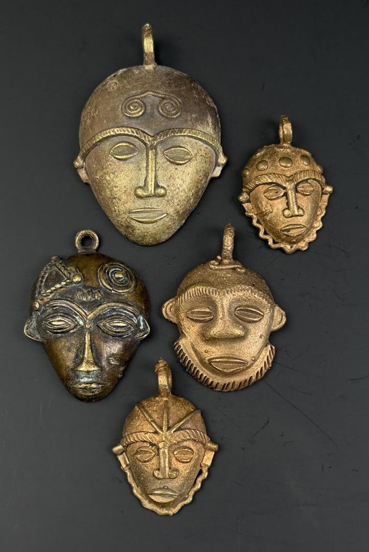 Akan Baule African Bronze Mask Pendants (1 of 4)