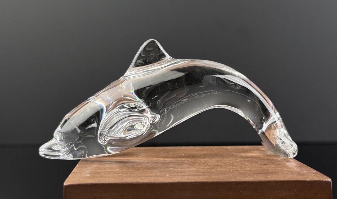 Daum French Crystal Glass Dolphin (1 of 4)