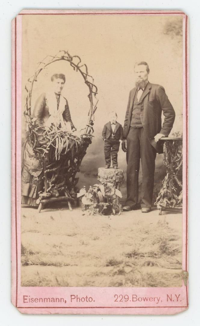Dudley Foster Circus CDV Freak Show Photo: Includes Francis Joseph Flynn. Charles Eisenmann Bowery photographer.