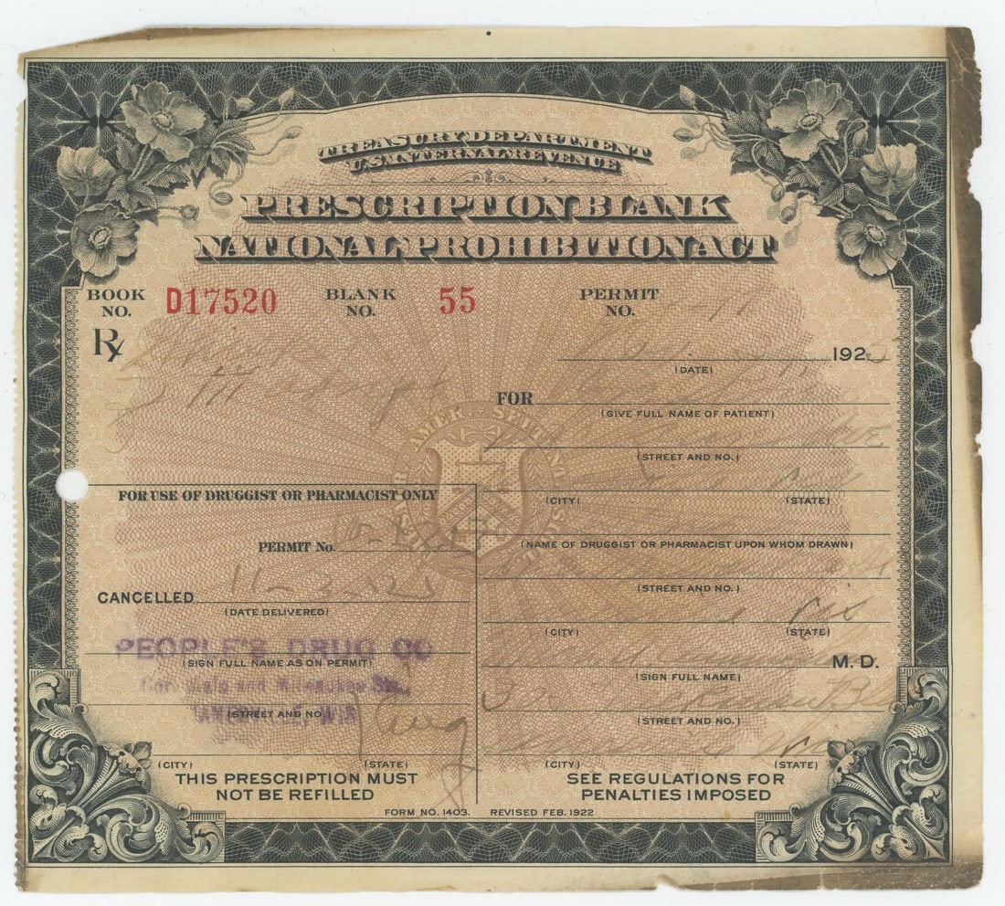 US Treasury Department Prohibition Prescription (1 of 3)