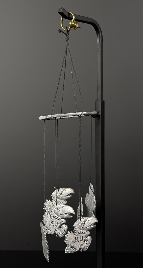 University of Kansas Jayhawks Hanging Wind Chime: Nice example. 15 3/4" long.