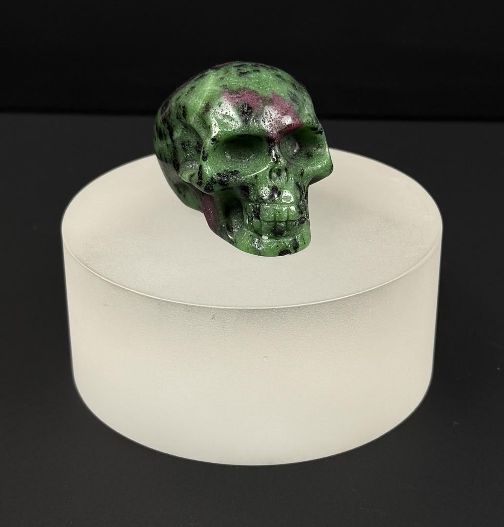 Ruby Zoisite Skull Carving - 2