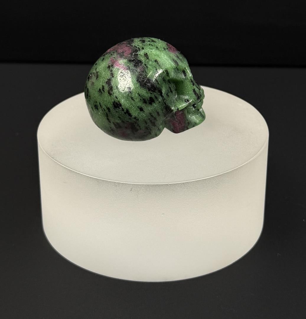 Ruby Zoisite Skull Carving - 3