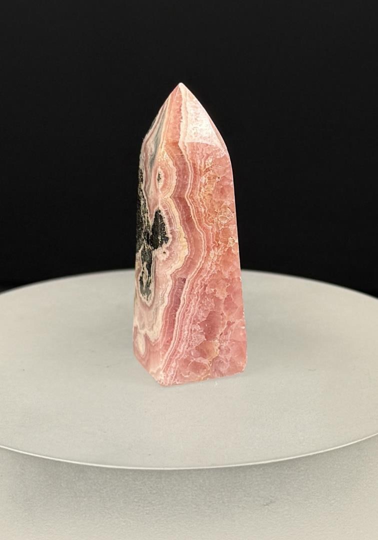Polished Rhodochrosite Tower Carving: 1 5/8" tall by 5/8" by 1/2". 25.1 grams.