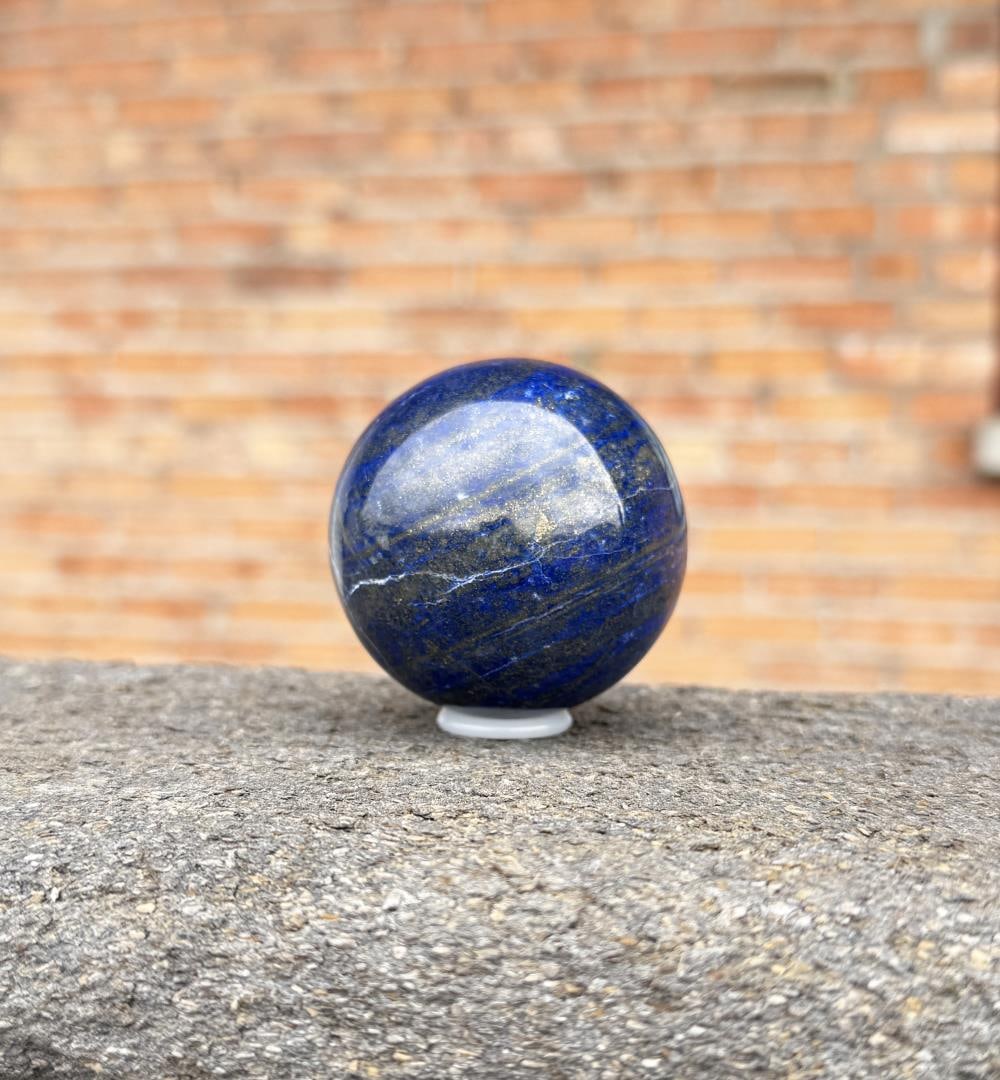 1505ct Lapis Lazuli Polished Sphere: 2 1/8" diameter. 301.0 grams.