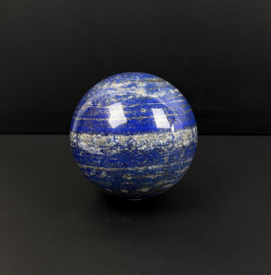 8085ct Lapis Lazuli Polished Sphere: 3 7/8" diameter. 1617 grams.