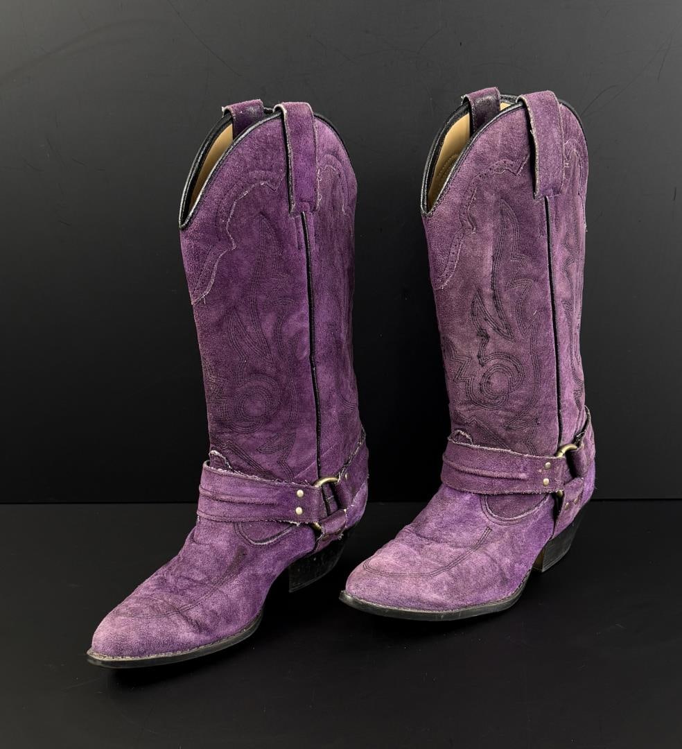 Vintage Clicks Purple Suede Cowgirl Boots (1 of 10)
