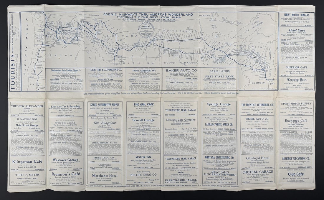 1920 Automobile Road Map & Touring Guide (1 of 4)