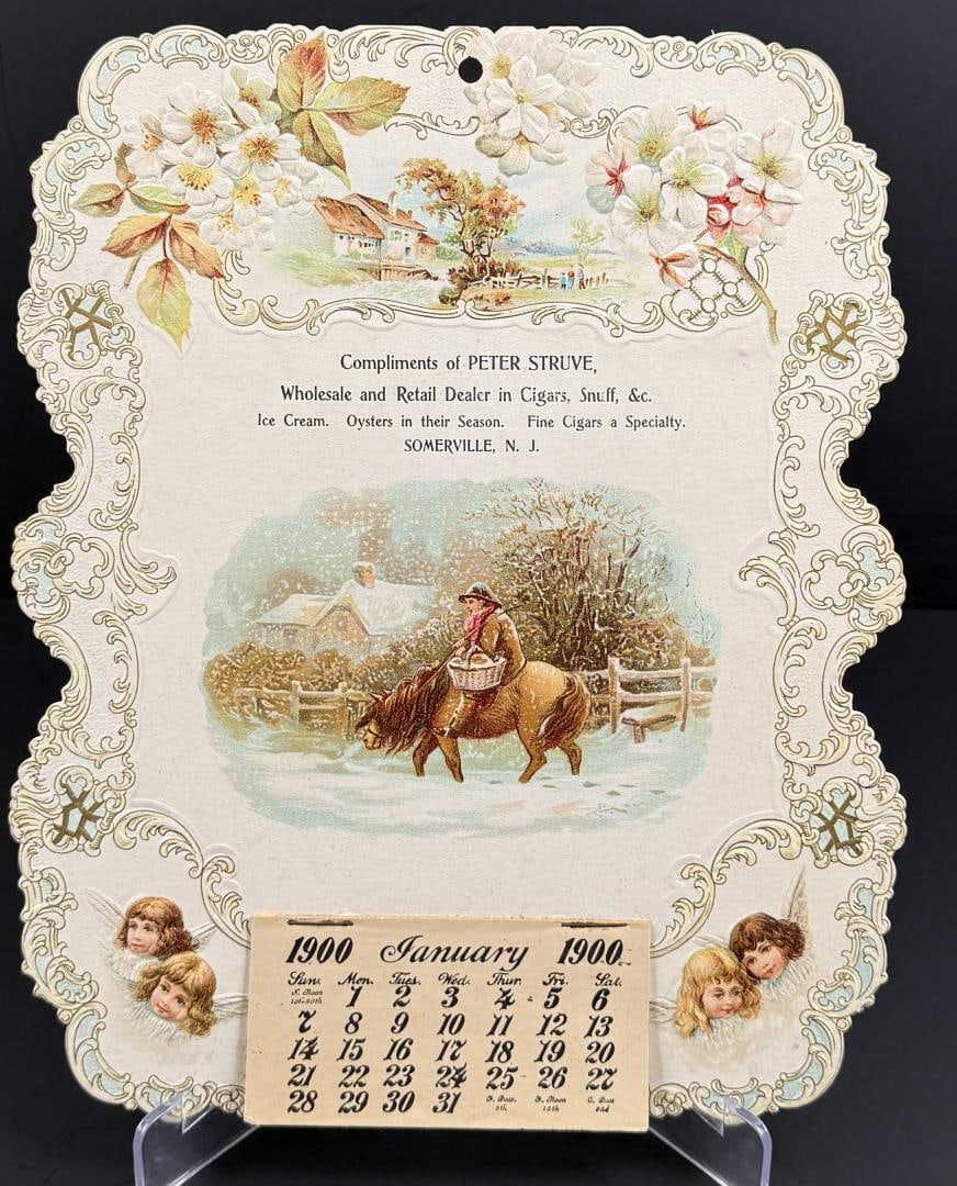 1900 Peter Struve Cigars Snuff Ice Cream Calendar (1 of 3)