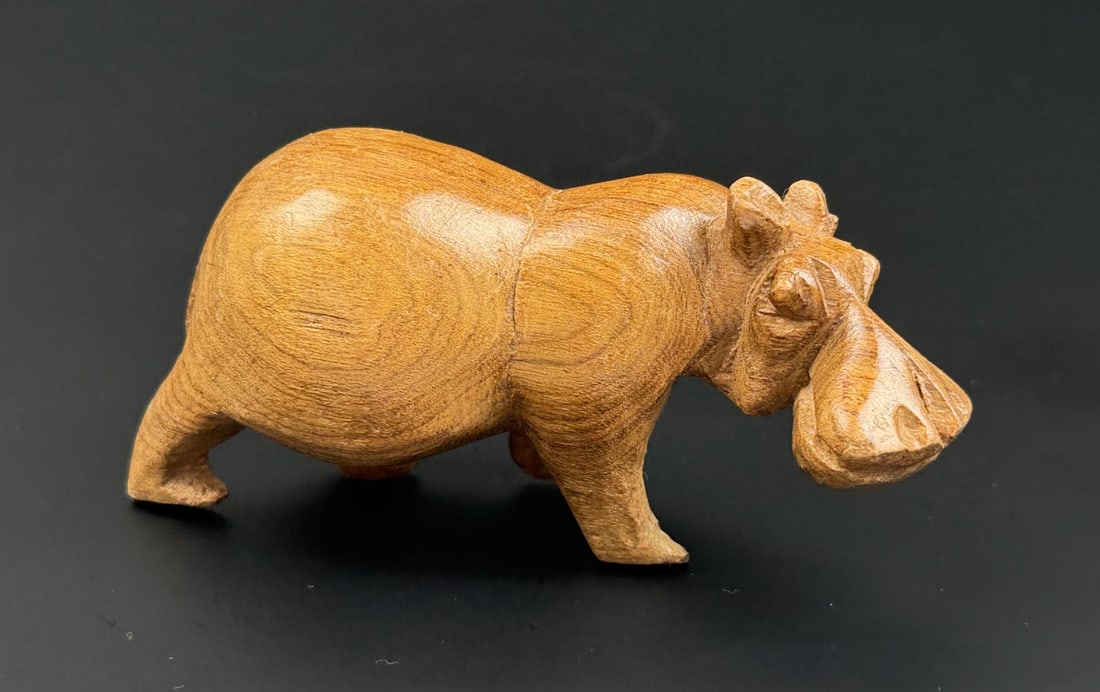 Wooden Carved African Hippopotamus (1 of 4)