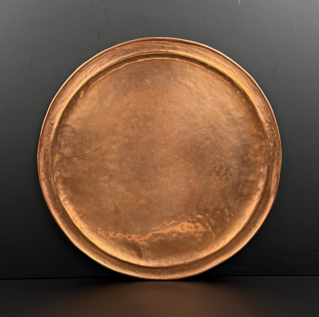 Signed Arts and Crafts Hammered Copper Tray (1 of 4)