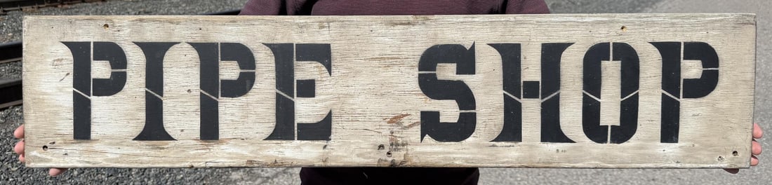 Antique Wooden Pipe Shop Sign (1 of 4)