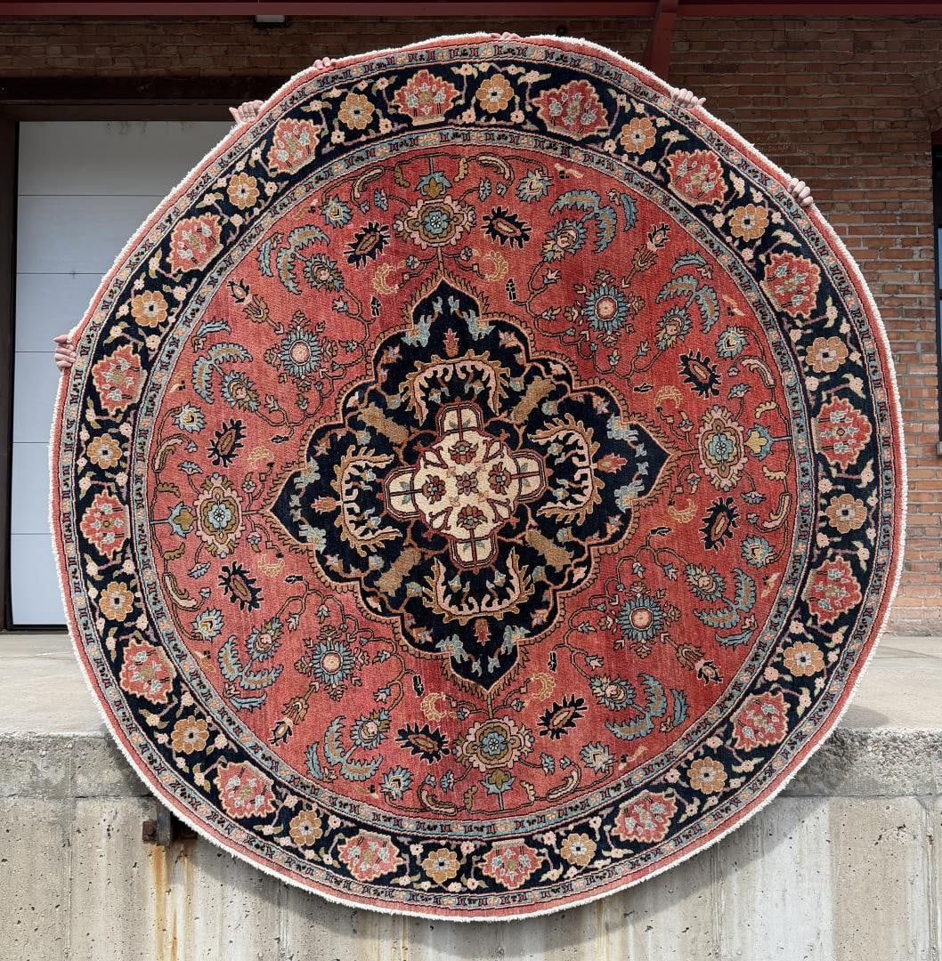 Round Heriz Persian Oriental Rug (1 of 6)