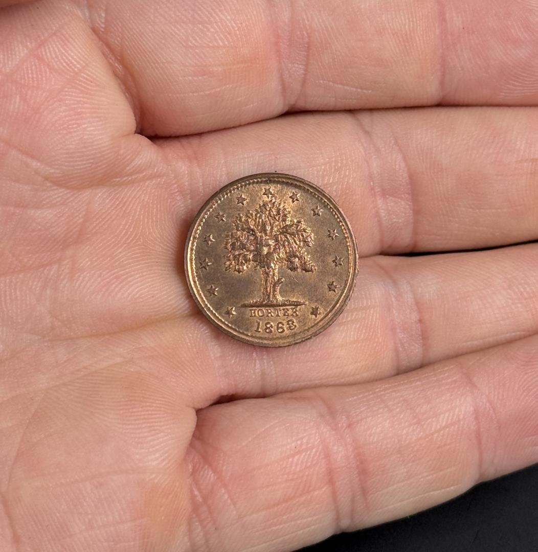 1863 Civil War Token Jones Wood Hotel New York (1 of 3)