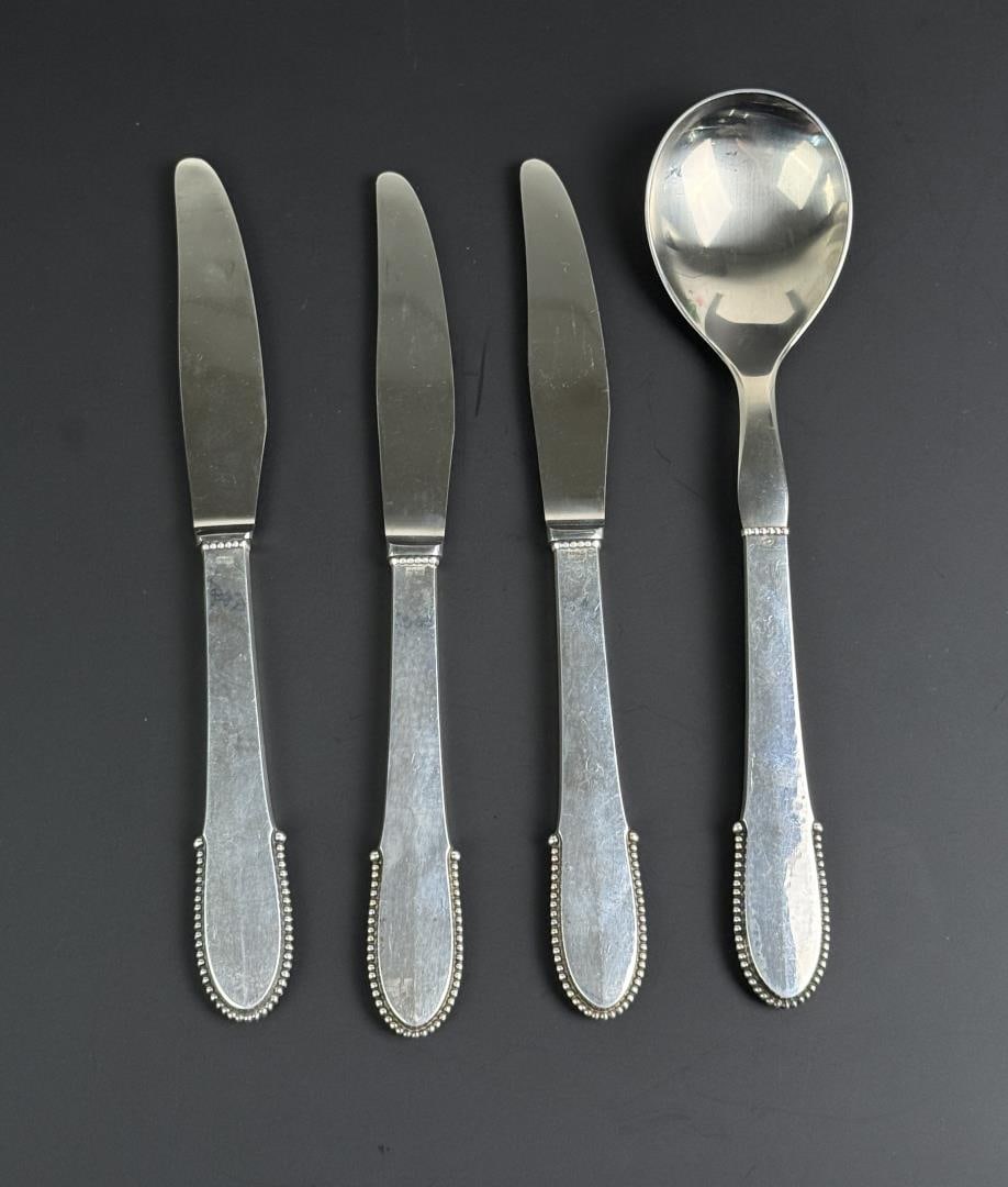 Georg Jensen Beaded Sterling Silver Flatware (1 of 7)