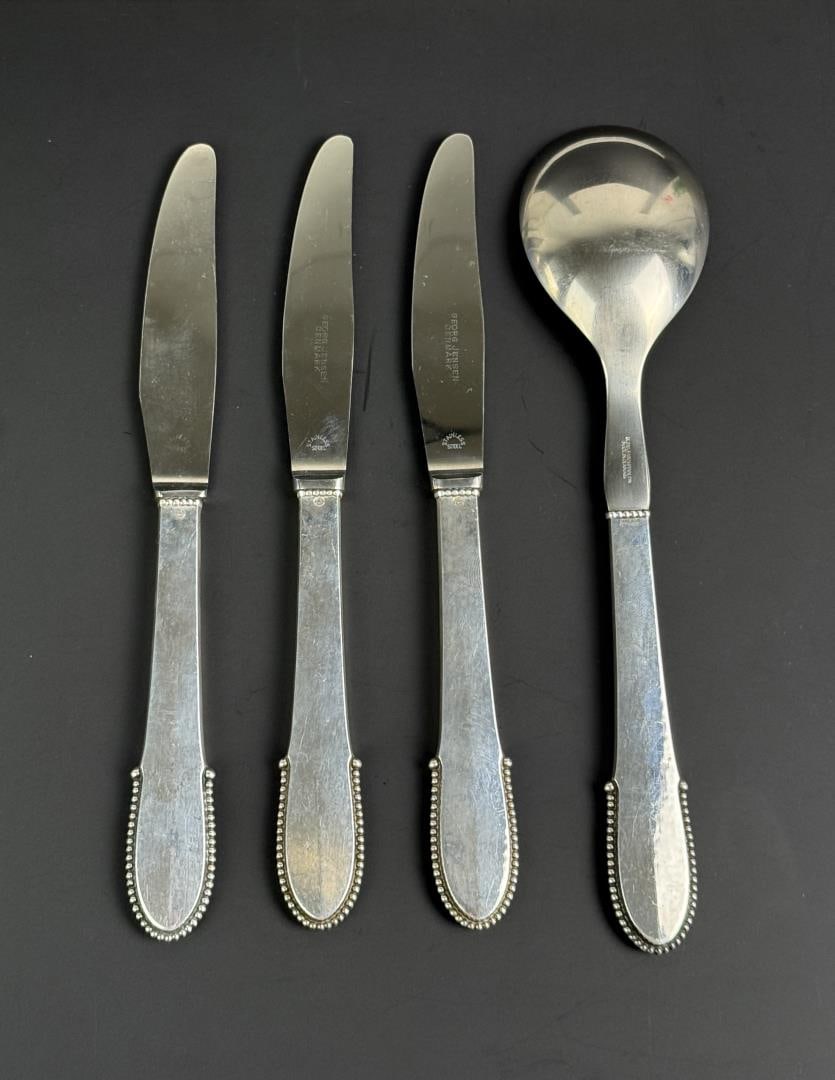 Georg Jensen Beaded Sterling Silver Flatware - 2