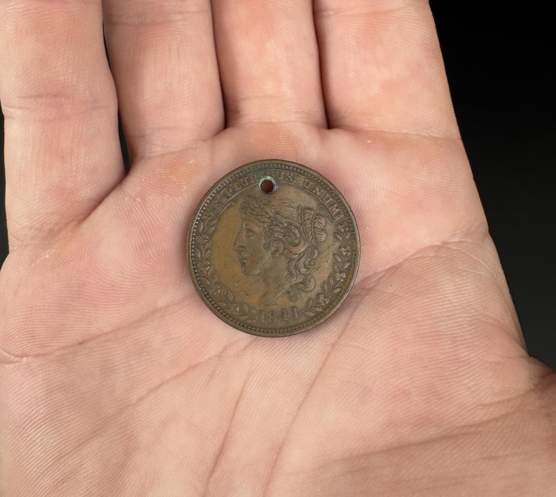 Panic of 1837 Hard Times Token: Token is dated 1841, but commemorates May 10, 1837 when New York City suspended specie payments, marking the beginning of the panic of 1837.