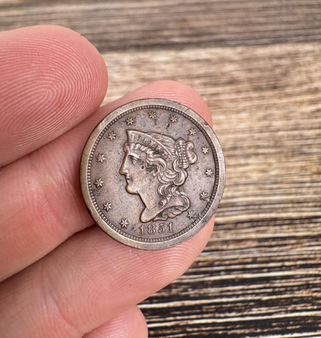 1851 Braided Hair Half Cent: Nice example.