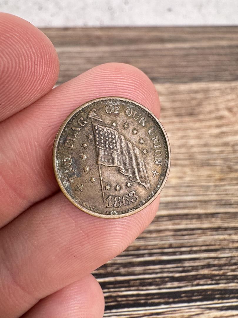 1863 Civil War The Flag of Our Union Token: Army and Navy