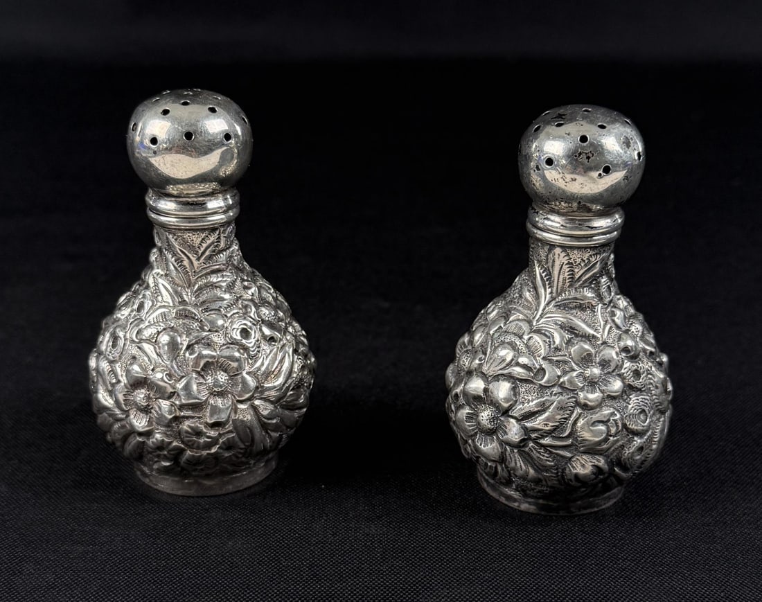 Sterling Silver Repousse Salt and Pepper Shakers (1 of 6)