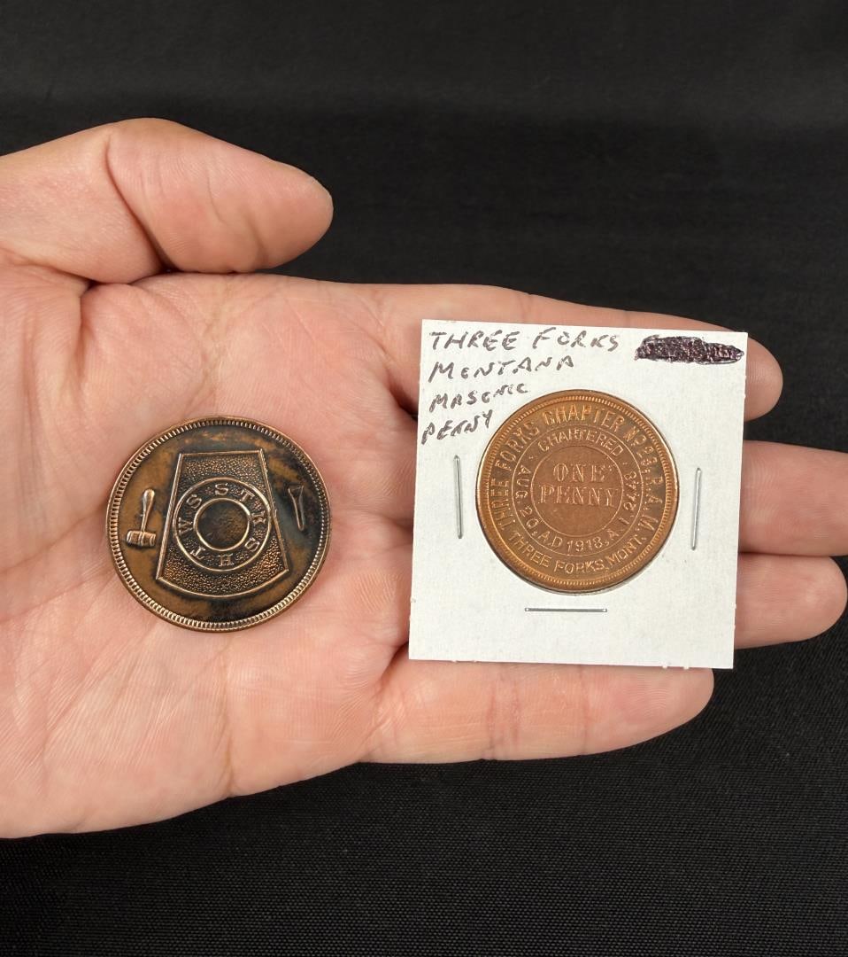 Pair of Masonic Chapter Penny Tokens (1 of 3)