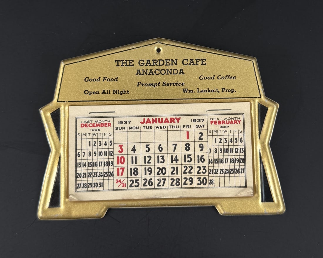 1937 Anaconda Montana Garden Cafe Calendar (1 of 4)