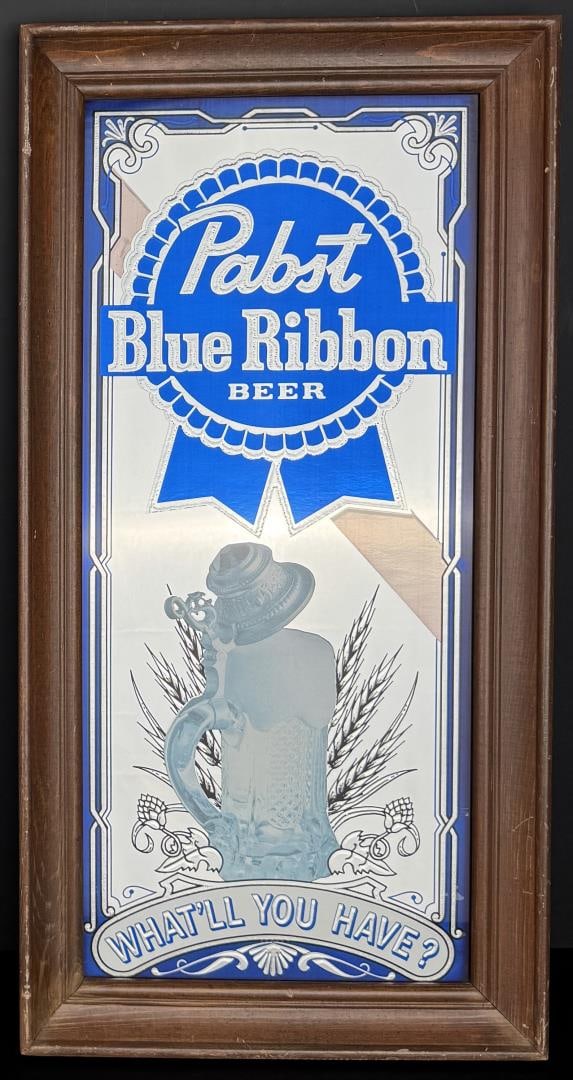 Pabst Blue Ribbon Beer Bar Mirror Sign (1 of 4)